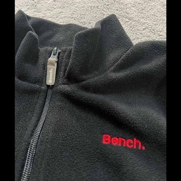 BENCH Spring Fall youth boy’s size 11/12 black fleece zippered jacket - Picture 6 of 7